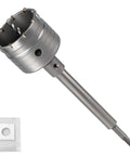 Heavy Duty 3 Inch Concrete Hole Saw Kit Featuring Top Shelf Tungsten Carbide Bits SDS Plus adapter and dust bag included.