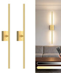 Keep Your Home Lit Tonight With These Rechargeable Wall Sconces Set Of Two Packed With A Solid 10000mAh Battery For Nonstop Glow And Dimmable 4Cct Tones To Match Any Room Vibe In Sleek Gold Finish mounted on a wall with remote control.