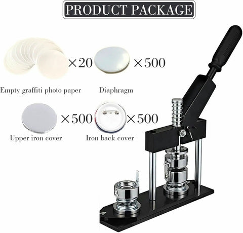 DIY Button Maker Machine For Pin Badges 44MM With 100 Sets Button Making Supplies Easy To Use Portable Badge Press Kit components