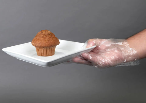 Clear Embossed Poly Gloves Large Ambidextrous For Food Handling With Textured Grip FDA Compliant Easy Donning Deli Grade