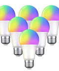 Color Changing A19 LED Bulbs 75W Equivalent E26 WiFi Smart Bulbs With Alexa Google Home No Hub Required Dimmable 2700K 6 Pack
