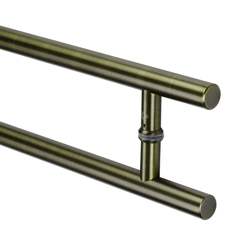 Heavy Duty 47 Inch Push Pull Door Handle In Antique Bronze, Real SUS 304 Stainless Steel With Solid Standoffs For Front Doors, Barn Doors, And Glass Shower Doors, Built Tough, Easy Install, Built To Last.