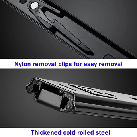 Heavy Duty Kitchen Cabinet Drawer Slides Black Metal 1 Pair Adjustable From 20cm To 50cm Drawer Runners With Easy Install Nylon Clips And Screws For Quick Durable No Fuss Kitchen Cabinet Organization, black steel clips