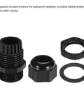 Waterproof Nylon Cable Gland Kit IP68 With Sealing Gaskets showing PG19 component details for electrical junctions