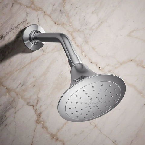 Forte Single Function Shower Head With 5.5 Inch Sprayface And Beastly Powerful Spray 1.75 GPM Vibrant Polished Brass Finish Katalyst Air