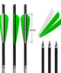 20 Inch Carbon Crossbow Bolts With 4 Inch Vanes Pack Of 12 Pro Grade Precision for hunting and target practice, showcasing tips and vanes.