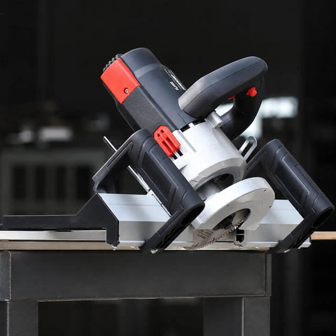 Premium Electric Tile Bevel Cutter For Slick 45 Degree Chamfers On Ceramic And Marble With Hassle Free 1 To 3 Mm Edge Depth Adjustments For Boss Level Tile Projects At Home on workbench.