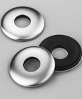 Three 304 stainless steel sealing washers with bonded neoprene/EPDM gasket (size #10 x 1/2).