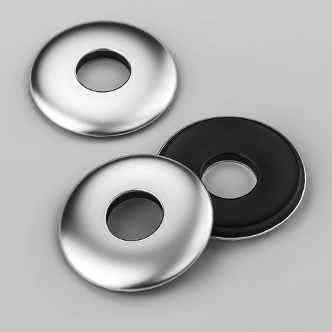 Three 304 stainless steel sealing washers with bonded neoprene/EPDM gasket (size #10 x 1/2).