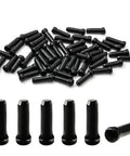 48Pcs Bike Cable End Crimps Set for MTB and Road Bike, Alloy Brake and Shifter Caps, Durable Black Finish, Fits 1mm to 1.2mm Cables