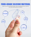 Clear Baby Proofing Corner Shields For Cozy Home Spaces Comes With Eight Rock Solid Transparent Table Edge Bumpers, displaying food-grade silicone material.