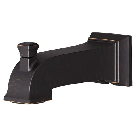 Town Square S Slip On Diverter Tub Spout Brushed Nickel Finish Premium Metal Construction side view