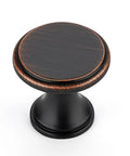 Slick Oil Rubbed Bronze Kitchen Cabinet Knob showing a round solid zinc design with durable rustic vibe and easy install hardware