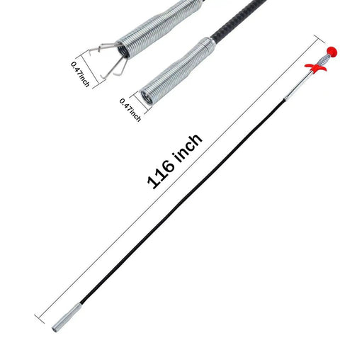 116 Inch Flexible Grabber Claw Tool Reacher For Hair Clogs In Toilet Sewer Shower Kitchen And Bathroom Drains, 4-Prong Claw With Easy Grip Handle, Quick Clog Remover For DIY Home Fix
