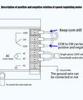 Diagram showing wiring for 110V 40W AC Geared Motor With Variable Speed Controller For Single Phase Power 90 RPM Beefy Torque Gear Motor