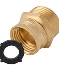 Brass Garden Hose Adapter Three Quarters GHT Female To One NPT Male Swivel Connector Reducer, brass with washer