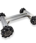 Robot car chassis kit by Amazon, aluminum 4WD frame with 97mm mecanum wheels for DIY RC robotics