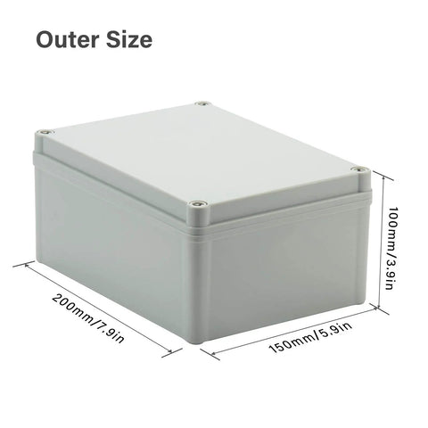 Outdoor IP67 Plastic Junction Box Waterproof Dustproof Electrical Project Enclosure 8x6x4 Inches Rugged Weatherproof Case For Electronics And DIY Projects
