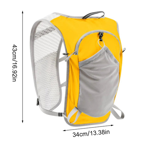 Hydration Running Vest Backpack That Keeps Your Gear Handy For Trail Runners And Outdoor Adventurers, side view 34x43cm mesh
