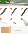 Parts included for Three Panel Backyard Privacy Fence White PVC 48 Inch Wide By 42 Inch High No Dig Privacy Screen With 18 Inch Ground Stakes