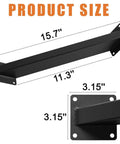 Detailed view of Heavy Duty 45 Degree Angle Corner Brackets For Wood Structures And Outdoor Projects With Rust Resistant Carbon Steel Black Powder Coat Ideal For Gazebos Treehouses Cabins And Patios DIY Kit Two Pieces showing dimensions.