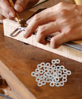 Sturdy Flat Connector Bracket Set In Silver Stainless Steel 8 Shape Quick Fasteners For Furniture, Jewelry Making, And DIY Repairs Versatile Office And Home Hardware, Easy Install, Strong Hold on wood block