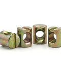 M6 and M8 Barrel Bolts With Hammer Embedded Nuts Cross Dowels Slotted Fittings For Beds Cribs And Chairs With Horizontal Hole 10 20 50 Pieces M8x15mm Hardware Set showing zinc-plated dowels