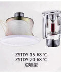 One Piece Automatic Upright Hidden Fire Sprinkler Stainless Steel Heavy Duty Emergency Rescue Accessory Model ZSTDY 8093 with dual temperature ratings.