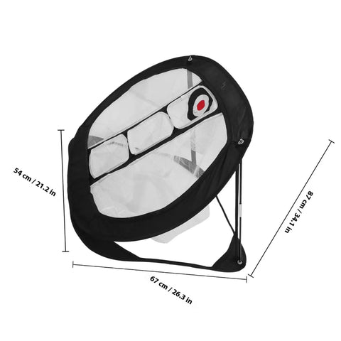 Golf Chipping Practice Net Portable Lightweight Backyard Training Net For Indoor And Outdoor Use with dimensions shown