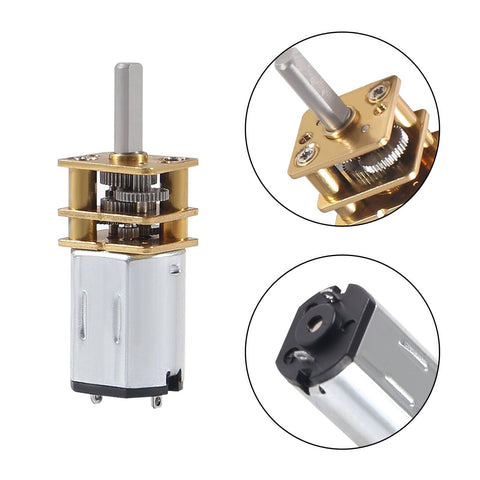GA12 N20 12V 100RPM Gear Motor With Reducer detailed view and metal gears for precise robotic projects