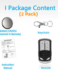 All-In-One 5 Color Learn Button Garage Door Remote Compatible With LiftMaster Chamberlain Craftsman Openers, package contents