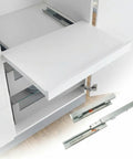 Zinc Plated Drawer Slides With Soft Close Undermount Full Extension Runners For Cabinets And Furniture Quiet Smooth Glide Tough As Nails Heavy Duty Metal Rails Durable Hardware For Long Lasting Performance, undermount slide set on white cabinet drawer