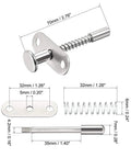 Premium Precision Heavy Duty Stainless Steel Plunger Latches Built Like A Tank For Cabinets Toolboxes Zero Hassle Quick Install With Mounting Screws Two Pack dimensions and components