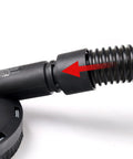 Close-up of Surface Grinding Dust Shroud hose connection showing clamp fitting for Universal 4.5/5 Inch with 5 Inch Diamond Cup Wheel.