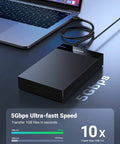Dope USB 3.0 External Hard Drive Enclosure For 2.5 And 3.5 Inch SATA HDD Or SSD with laptop showing fast transfer speed.