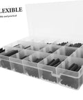 Grab This Insane Heat Shrink Tubing Polyolefin Kit For 900 Black Cables And Wiring To Keep Your Electric Gear Looking Fresh And Protected From Damage. Assortment box of black polyolefin heat shrink tubing, 900-piece kit, flexible and practical
