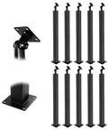 Matte Black Holeless Deck Railing Post Zero Drill Hassle Built Tough Iron Handrail Stand For Balcony Patio, set of ten posts.