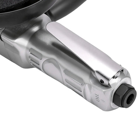 Close-up of the lightweight composite housing of the Pro Level Pneumatic Angle Grinder 5 Inch with slick handle, built for precision.
