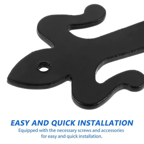 Close-up of black metal part of 8 Inch Weld On Garage Door Hinges Detachable Slip Joint Metal Hinges For Wood Barn Doors Gates And Cabinets