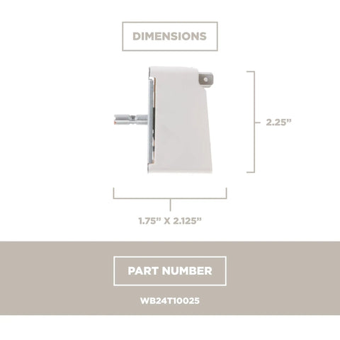 Side view dimensions of Surface Burner Control Switch for Electric Ranges WB24T10025 Genuine OEM Replacement Part