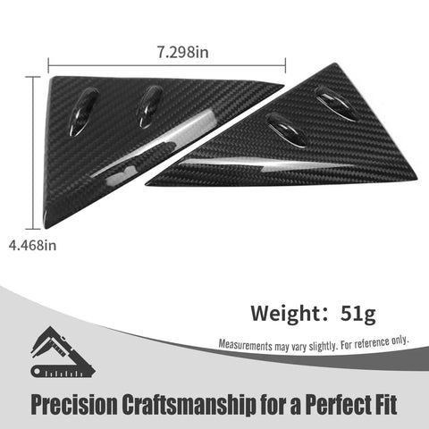 Dope Carbon Fiber Side Mirror Triangle Panel Trim For Land Cruiser J300 LC300 GX GXL VX Sahara ZX GR Sport 2022 To 2026 A Pillar Quarter Window Cover, Scratch Resistant, Ultra Lightweight 3K Weave Exterior Accent, dimensions 7.298in x 4.468in, 51g