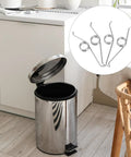 4 Pack Trash Can Torsion Springs Replacement Kit For Bin Lid Repair And Maintenance shown with metal trash can
