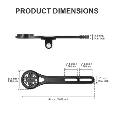 Dimensions of Alloy Aero Integrated Out Front Handlebar Mount for Cyclists CNC 6061 T6 Aluminum for Garmin Wahoo