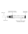 No Sweat Quick Heat Thread Burning Pen Trims And Melts Frayed Edges Handheld Electric Seam Sealer with instructions on use.
