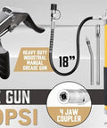 Heavy Duty Grease Gun Kit With Free 14oz Tube 8000 PSI Pistol High Pressure Lubrication Tool with hose and adapters