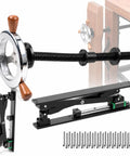 Built Like A Tank Workbench Leg Vise Assembly With 30Mm Steel Screw And 175Mm Handwheel For Quick Full Stroke Clamping On Custom Garage Benches Matte Silver Trim showing handwheel and mounting parts.