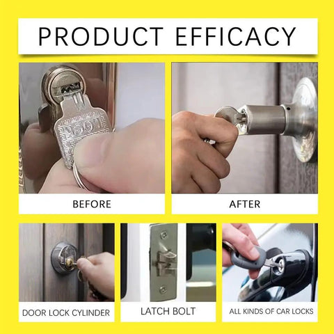 Image showing effectiveness of Two Pack Graphite Lock Lubricant With Pencil Shaped Applicator, 8 Gram Graphite Powder For Keyholes.