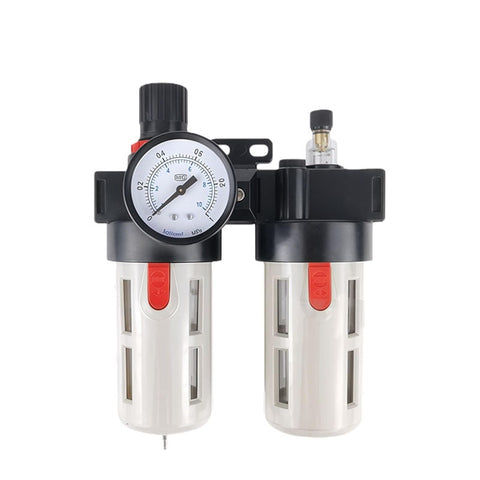 Duplex Pneumatic Filter Regulator With Automatic Drain For Air Compressors front view