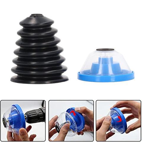 Gotta Keep Your Job Site Clean With This Heavy Duty Electric Hammer Dust Cover And Drywall Dust Collector Made From Rugged Abs Plastic To Snag All That Pesky Dust Before It Creates A Huge Mess For Power Tool Crews, featuring black and blue dust cover components.