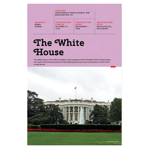 The White House poster from Eight Poster US Government Buildings Set For Classrooms 12 By 18 Inch Wall Posters Social Studies